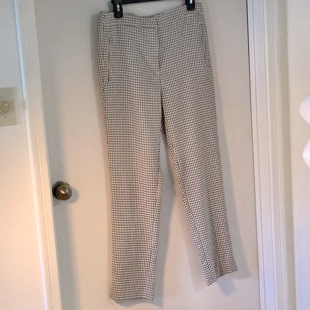 Black & white plaid pants mid weight New